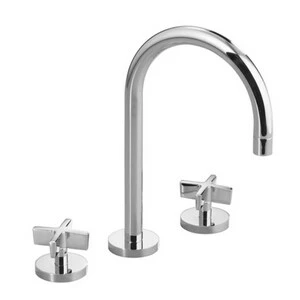 Hot Sale 🔥 Kallista One™ Deckmount Bathroom Sink Faucet with Double Cross Handle in Polished Chrome 🥰
