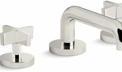 Flash Sale 🥰 Kallista One™ Two Handle Widespread Bathroom Sink Faucet in Nickel Silver ✨