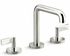 Discount 🎉 Kallista One™ Two Handle Widespread Bathroom Sink Faucet in Nickel Silver 🔔