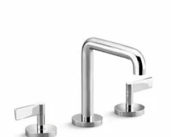 Discount 👍 Kallista One™ Two Handle Widespread Bathroom Sink Faucet in Polished Chrome 💯
