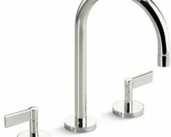 Cheapest 👍 Kallista One™ Two Handle Widespread Bathroom Sink Faucet in Nickel Silver ⭐