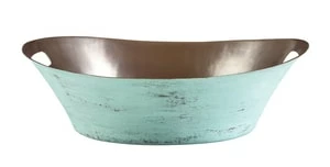 Cheap ๐ Thompson Legacy 1-Bowl Vessel Lavatory Sink in Black Copper with Copper Verde ๐