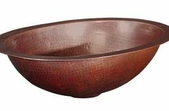 Wholesale ⌛ Thompson Renovations No-Hole Small Dual Mount Oval Bath Sink in Black Copper ⌛