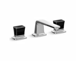 Discount ✔️ Kallista Per Se™ Deck Mount Widespread Bathroom Sink Faucet with Double Knob Handle in Polished Chrome ⌛