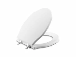 Best Pirce 👏 Kallista Hampstead® Elongated Toilet Seat in White and Polished Chrome 😍
