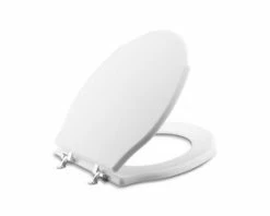Coupon 🌟 Kallista Hampstead Wood Closed Front Toilet Seat in White 💯