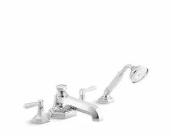 Top 10 🔥 Kallista For Town 2.5 gpm 4 Hole Deck Mount Roman Tub Faucet with Handshower with Double Lever Handle in Nickel Silver 🤩