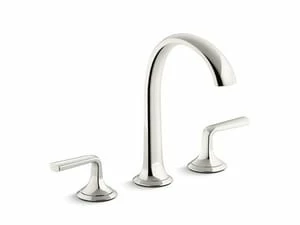 Budget ✨ Kallista Script™ Two Handle Widespread Bathroom Sink Faucet in Nickel Silver 🤩