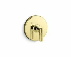 Best Sale ❤️ Kallista Pinna Paletta® Pressure Balancing Valve Trim with Single Lever Handle in Unlacquered Brass 🔔