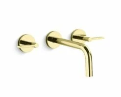 Best reviews of 🔥 Kallista One™ 1.2 gpm 3-Hole Wall Mount Widespread Lavatory Faucet with Double Lever Handle in Unlacquered Brass ✨